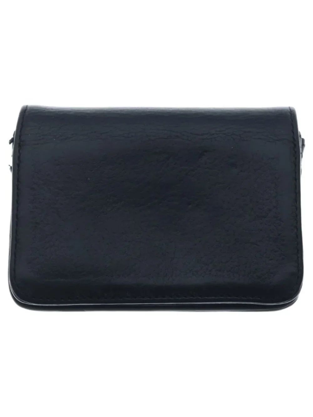 Chrome Hearts Card Case Scroll Label 3 Pocket Leather Black